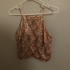 Gold sparkly crop top